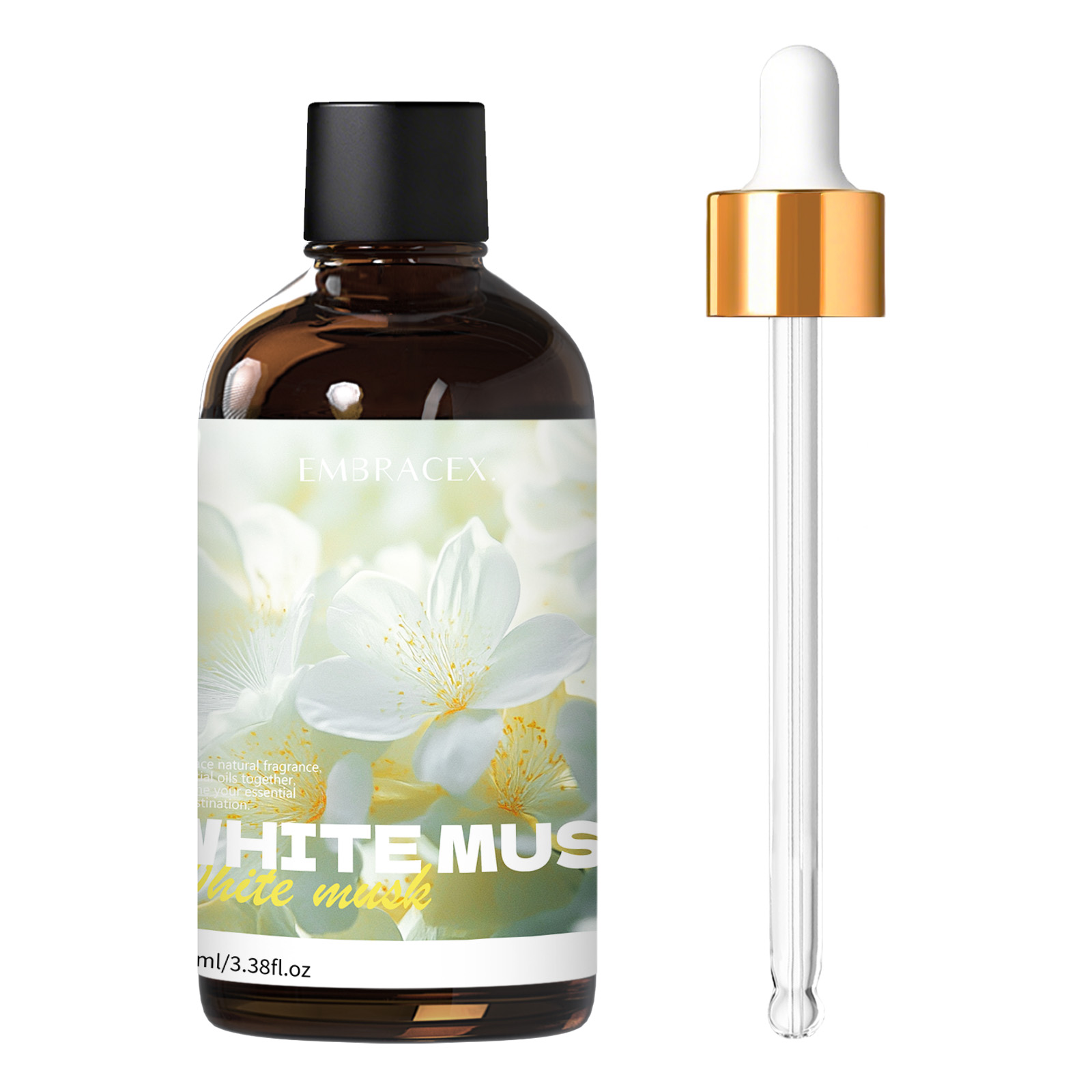 Musk White Oil - 100ml ホワイトムスク天然植物エッセンシャルオイル ディフューザー用、カーサプライ、DIYプロジェクト、キャンドル作り、長持ちする香り、ギフトに最適