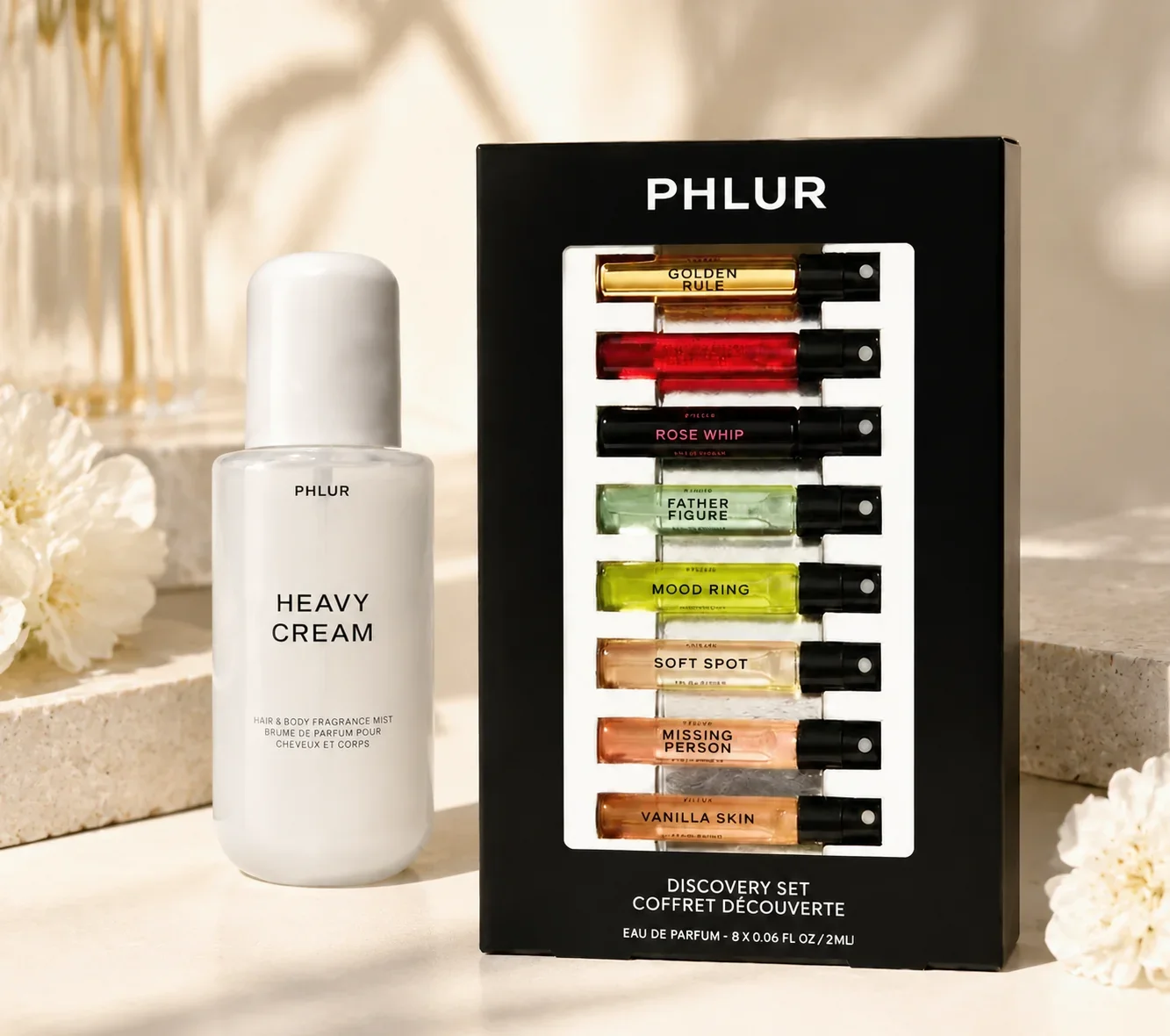 Perfume Fragrance Discovery Set - PHLUR 女性用香水ギフトセット 2個入り – ヘビークリーム ヘア＆ボディフレグランスミスト