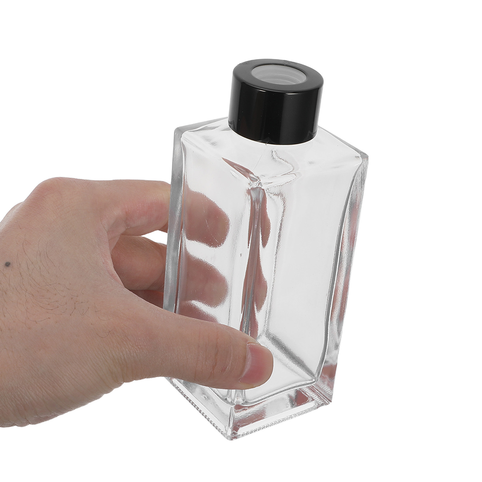 Perfume Fragrance Diffuser - 4 セットバスルームフレグランスディフューザーリード小型ミニ透明ガラス香水詰め替えボトルセットホームアロマセラピールーム香りスティック