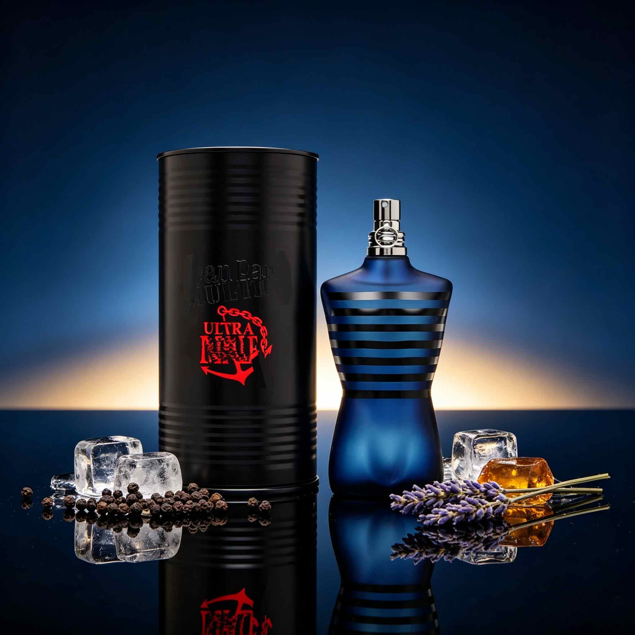 Perfume Fragrance Jean Paul Gaultier - ジャン・ポール・ゴルチエ ウルトラ・メール メンズ香水、長持ちする甘くスパイシーな香り、オードトワレ、象徴的なトルソ型ボトル、男性への高級ギフト