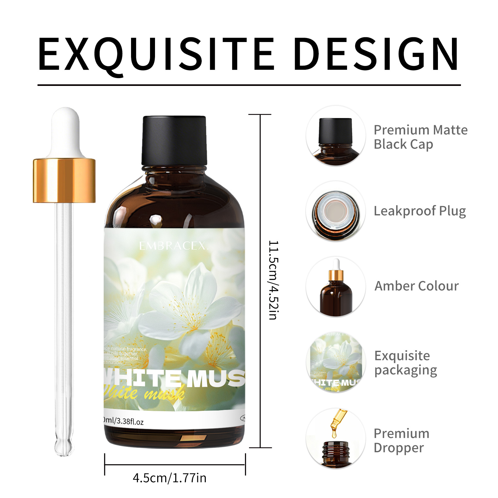 100ml ホワイトムスク天然植物エッセンシャルオイル ディ - Musk White Oil のレビューと価格