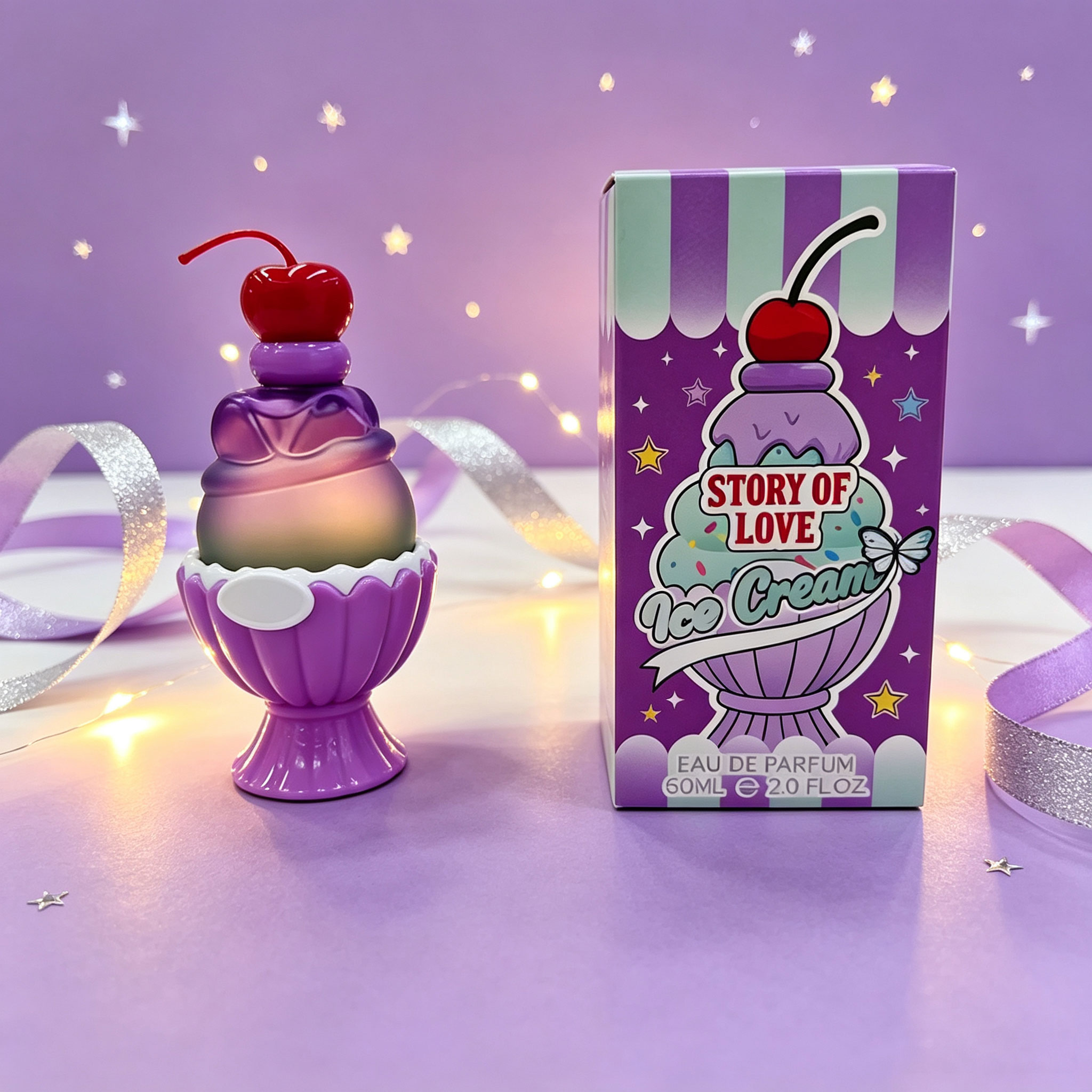 かわいいアイスクリーム型のオードパルファム60ml、甘くて長 - Perfume Fragrance For Women のレビューと価格