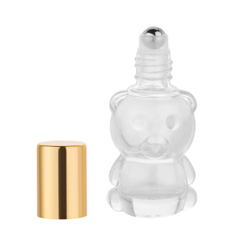 エッセンシャルオイルガラスボトル空のクリアクマ型スチールロー - Perfume Fragrance House のレビューと価格